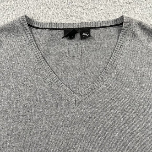 Hugo Boss Sweater Mens Large Grey Midler VNeck Regular Fit Pullover - Picture 7 of 9
